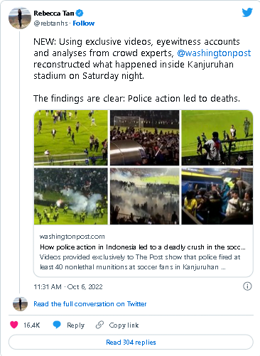 Ironi! Media Asing Tegas Sebut Polisi Penyebab Tragedi Kanjuruhan, Jokowi Malah Salahkan Pintu Stadion